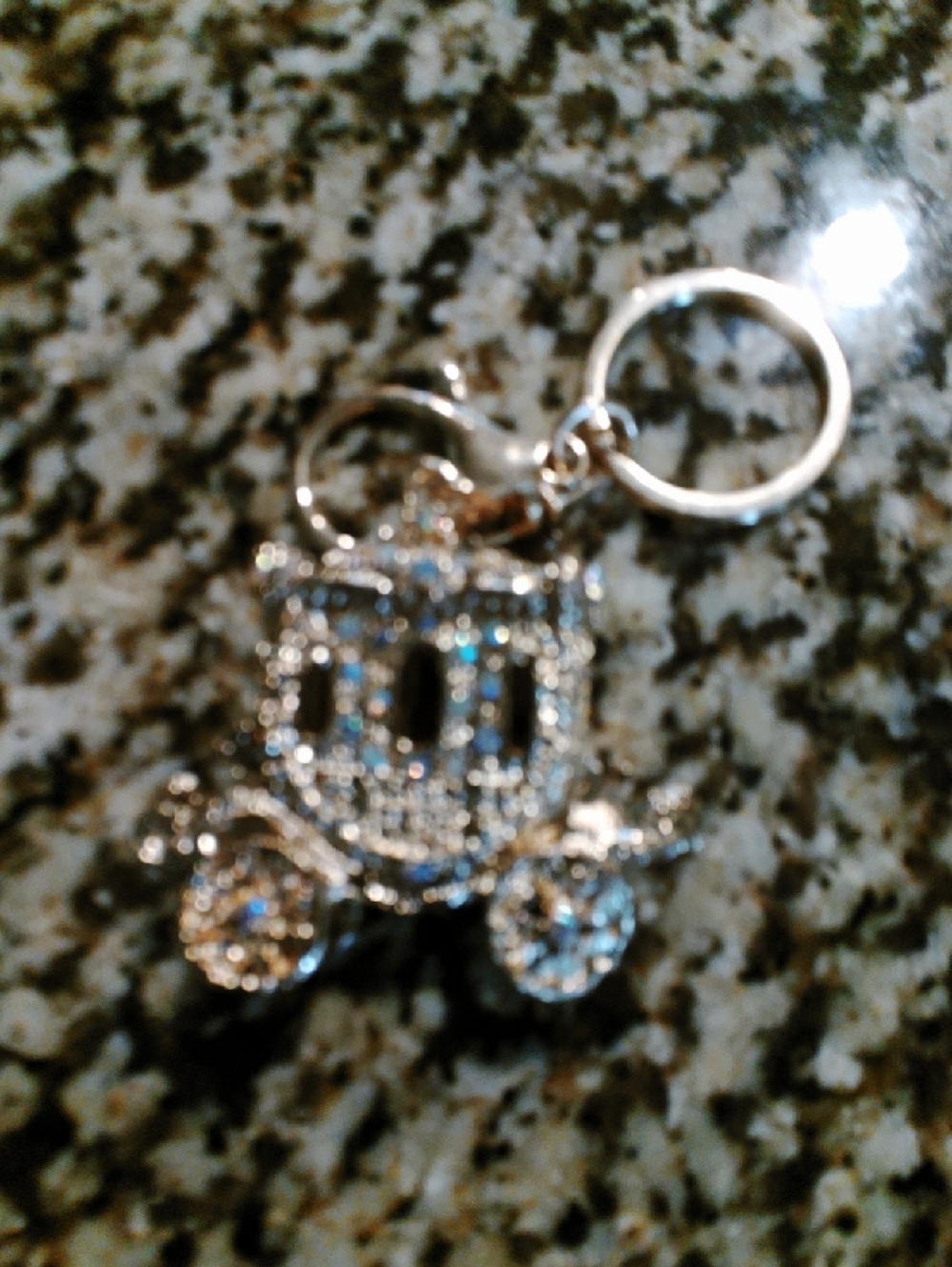 Sparkling Gold Carriage Keychain Charm